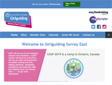 Tablet Screenshot of girlguidingsurreyeast.org.uk